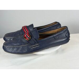 Polo Ralph Lauren Willem Driving Loafers Navy Pebbled Leather Mens 14D